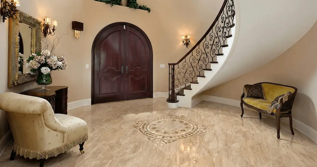 Entrance hall with professionally installed ceramic tile flooring in Pasadena CA