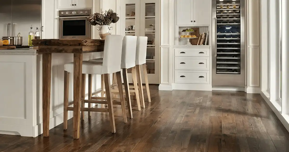 Professionally installed and refinished hardwood flooring in a residential home, showcasing smooth finish and natural wood tones in Pasadena, CA